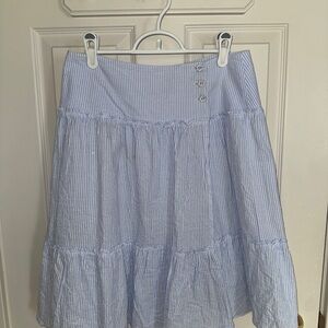 Princess Polly Light Blue Striped Midi Skirt